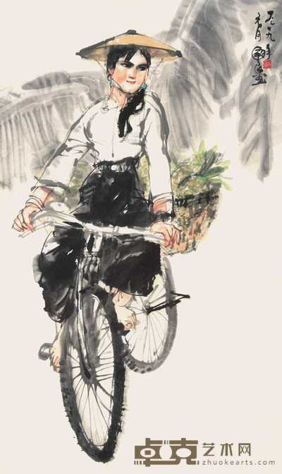 史国良 少女 镜心 81×48cm